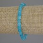 Aquamarine Faceted Cube Bracelet, diameter 5.5mm+/-, length 18cm+/- stretch