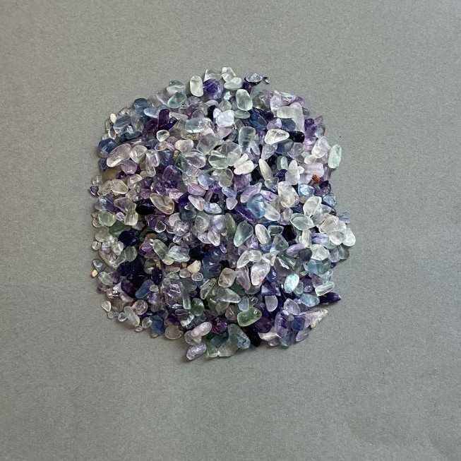 Natural Stone Fluorite Chips No Hole 2-10x2-4mm+- (per 100g+-)