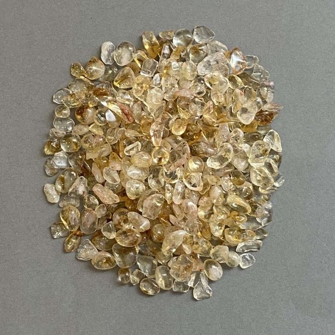 Natural Stone Citrine Chips without Hole 5-10x4-6mm+- (per 100g+-)