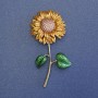 Sunflower Brooch 60x27mm+- Enamel Gold-Tone Metal
