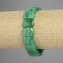 Malachite Bracelet Natural Stone Rounded Link, Diameter 14x11mm+-, Length 18cm+- Stretch