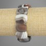 Botswana Agate Bracelet Natural Stone Rounded Link, Diameter 20x14mm+-, Length 18cm+- Stretch