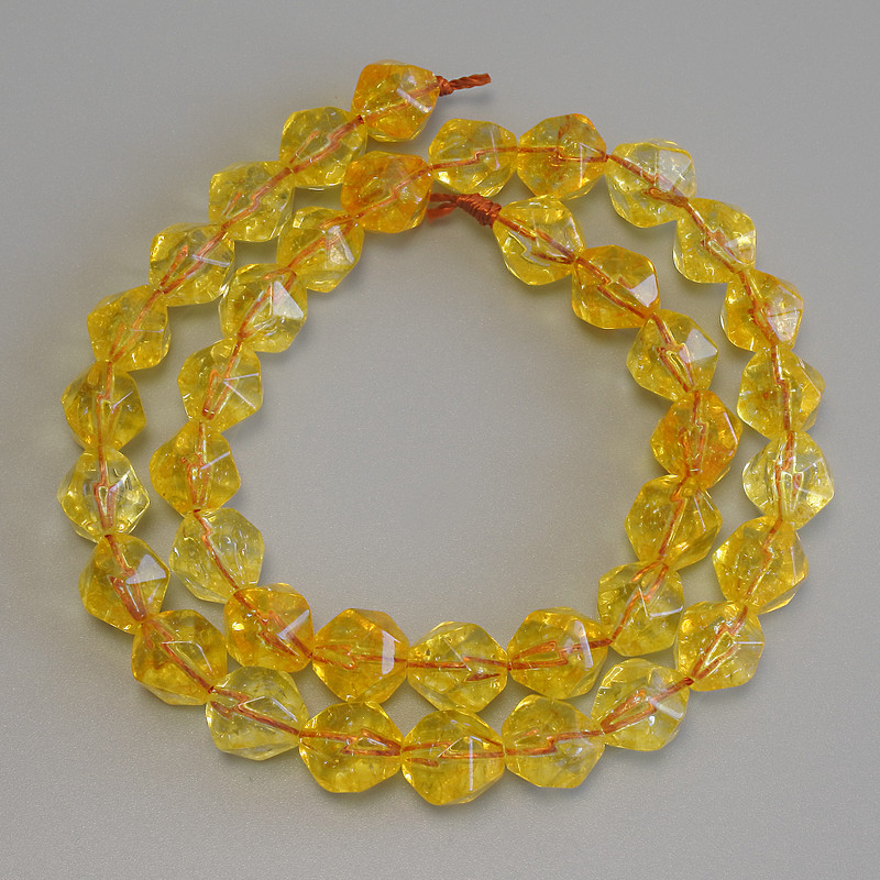 Citrine Beads, Faceted Beads, 9.5×8.5mm, 37 cm on Thread