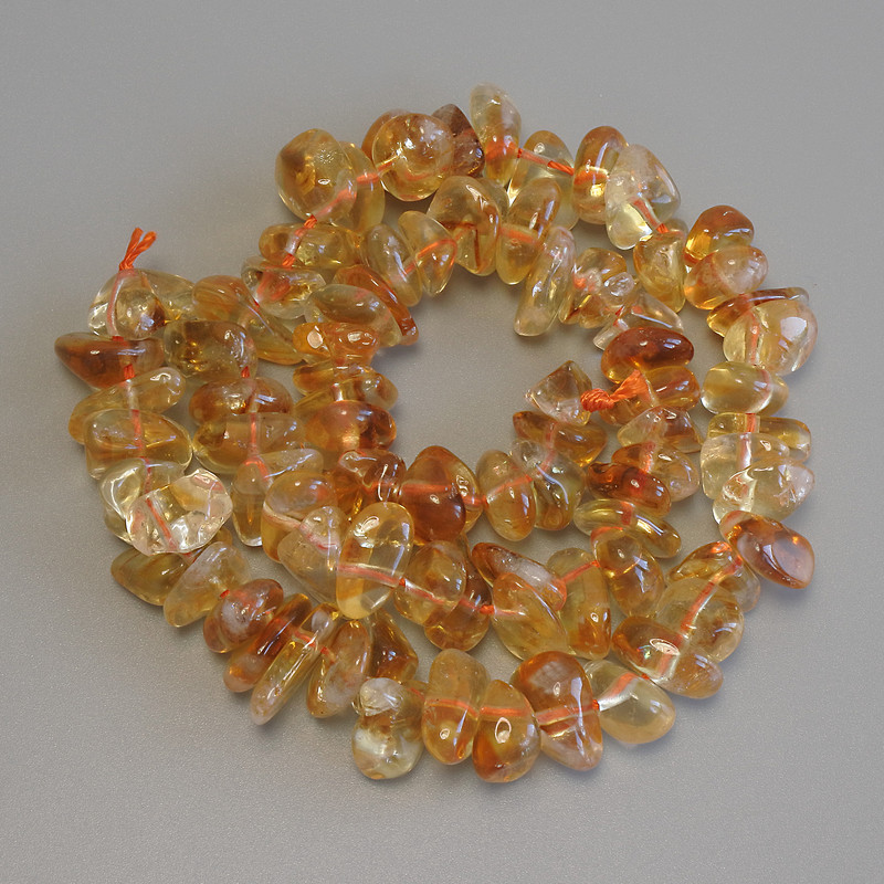 Citrine Tumbled Beads, Diameter 10-12x6-8mm+-, Length 38cm+- on Strand