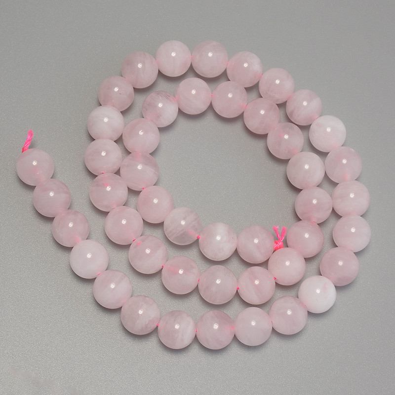 Madagascar Rose Quartz Beads, smooth round, 8.5mm diameter +/-, 39cm length +