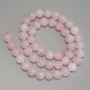 Madagascar Rose Quartz Beads, smooth round, 8.5mm diameter +/-, 39cm length +