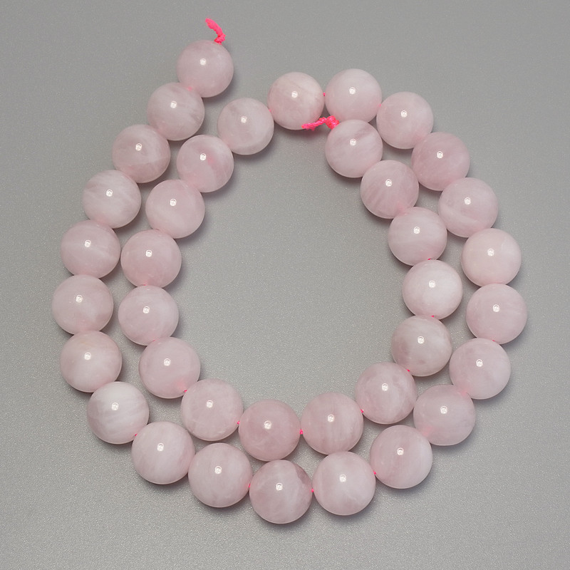 Madagascar Rose Quartz Beads, smooth round, 10.5mm diameter +/-, 39cm length +