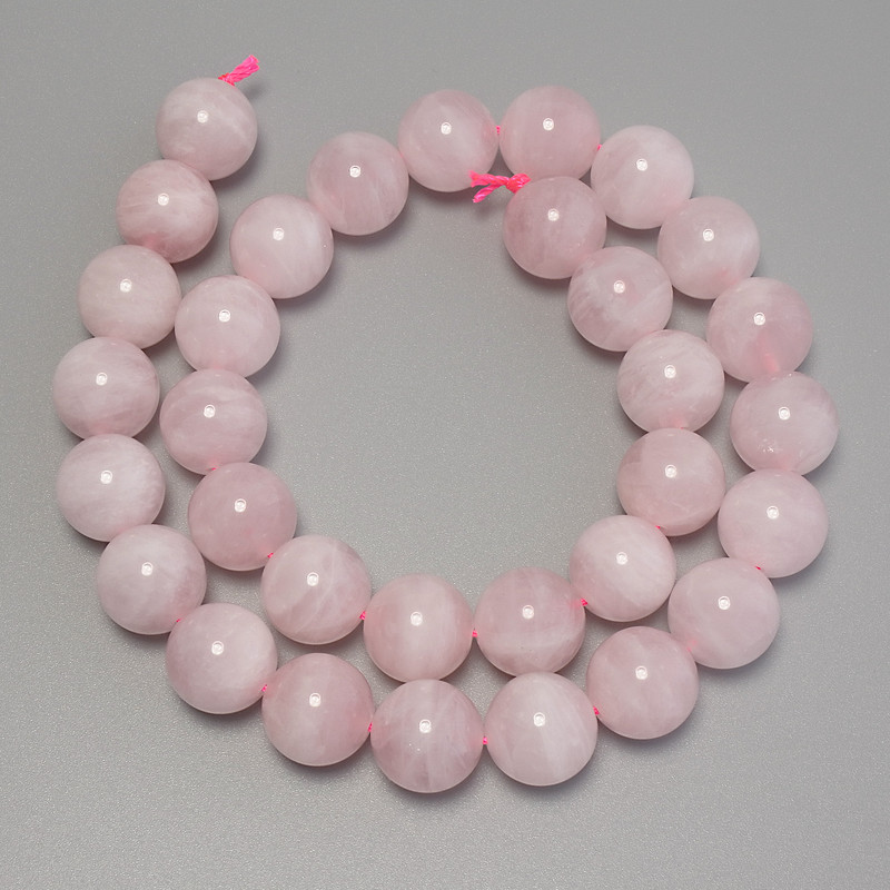 Madagascar Rose Quartz Beads, Smooth Round 12.5mm+/-, 39cm+/- Strand Length