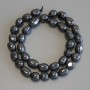 Beads Hematite Tumbled, Diameter 10-12x8.5-9.5mm+-, Length 39cm+