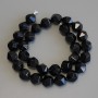 Black Onyx Beads, Polygon Faceted, Diameter 12x10-11mm+/-, Length 36cm+/- on a Thread