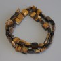 Tiger's Eye Beads, Faceted Square, Diameter 10x10mm+-, Length 39cm+- on a Thread
