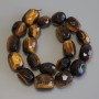 Tiger's Eye Beads, Faceted Nugget, Diameter 18-21x13-16mm+-, Length 39cm+- on a Thread