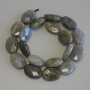 Labradorite Beads, Faceted Oval, Diameter 21x14mm+/- on a Thread, Length 39cm+
