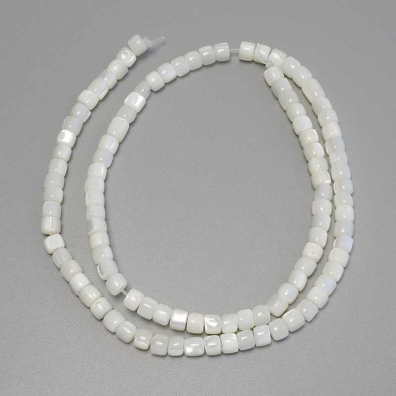 Mother-of-Pearl Beads, Rondelle, Diameter 5x4mm+-, Length 40cm+- on Fishing Line