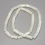 Mother-of-Pearl Beads, Cylinder, Diameter 13x6mm+-, Length 39cm+- on Fishing Line