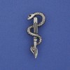 Snake Brooch, silver-tone metal, 37x15mm+