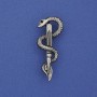 Snake Brooch, silver-tone metal, 37x15mm+