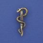 Snake Brooch, gold-tone metal, 37x15mm+