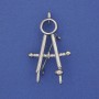 Compass Brooch Silver-Tone Metal 41x24mm+