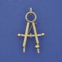 Compass Brooch Gold-Tone Metal 41x24mm+