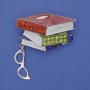 Brooch Books with Glasses Colourful Enamel Rhinestones Silver-Tone Metal 45x28x48mm+