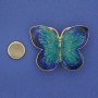 Magnetic Butterfly Brooch, blue and light blue enamel, gold-tone metal, 39x30mm+