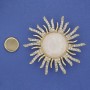 Magnetic Brooch Mother-of-Pearl Sun White Rhinestones Gold-Tone Metal 47mm+