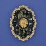 Abalone Brooch Gold-tone Metal 43x32mm+