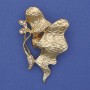Accent Brooch Iridescent Rhinestones Gold-Tone Metal 50x30mm+