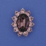 Accent Brooch Rich Pink Crystal Rhinestones Silver-Tone Metal 30x24mm+