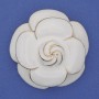 Flower Brooch White Enamel Gold-Tone Metal 45mm+