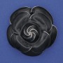 Grey Flower Brooch Enamel Silver-tone Metal 45mm+