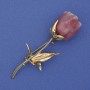 Rose Brooch, acrylic, gold-tone metal, 68x25mm+