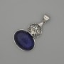 Lapis Lazuli Cabochon Pendant 50x28mm+/- Silver-Tone Metal
