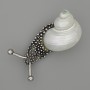 Snail Brooch-Pendant, Silver-Tone Metal 58x20x23mm+