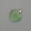 Pendant Heart Light Green Cat's Eye Silver-Tone Metal, diameter 20x20mm+/-, length 30mm+