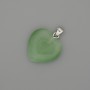 Pendant Heart Light Green Cat's Eye Silver-Tone Metal, diameter 20x20mm+/-, length 30mm+