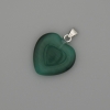 Pendant Green Heart, Cat's Eye, Silver-Tone Metal, Diameter 20x20mm+-, Length 30mm+