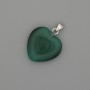 Pendant Green Heart, Cat's Eye, Silver-Tone Metal, Diameter 20x20mm+-, Length 30mm+