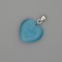 Heart Pendant blue Cat’s Eye with Silver Metal Rim, 20x20mm approx., 30mm chain length