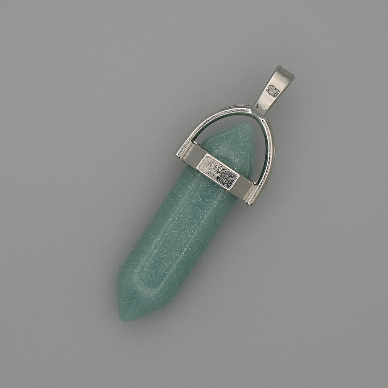 Amazonite Pendant Hexagonal Crystal Sphere 8x31x41mm+
