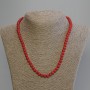Coral Necklace, Pressed Smooth Round Beads 6mm+-, Length 50cm+