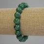 Malachite Bracelet, smooth round beads, diameter 10mm+/-, length 18cm+/- (stretch)