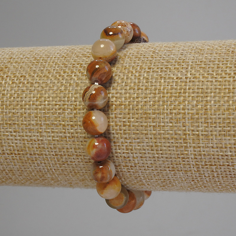 Onyx Bracelet, Pressed Smooth Round Beads, Diameter 8.5mm+-, Length 18cm+- (Stretch)