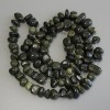 Serpentine Beads, Pressed Tumbled Chips 10-15x5-10mm+-, Length 74cm+- on Thread