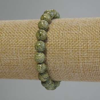 Serpentine Bracelet, Smooth Polished Beads, Diameter 8mm+-, Length 18cm+- (Stretch)