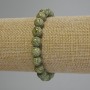 Serpentine Bracelet, Smooth Polished Beads, Diameter 8mm+-, Length 18cm+- (Stretch)