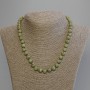 Serpentine Necklace, Pressed Smooth Beads 8mm +/-, Length 50cm+/- with Clasp