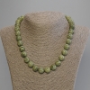 Serpentine Necklace, Pressed Smooth Round Beads 12mm+-, Length 50cm+- with Clasp