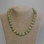 Serpentine Necklace, Pressed Smooth Round Beads 12mm+-, Length 50cm+- with Clasp